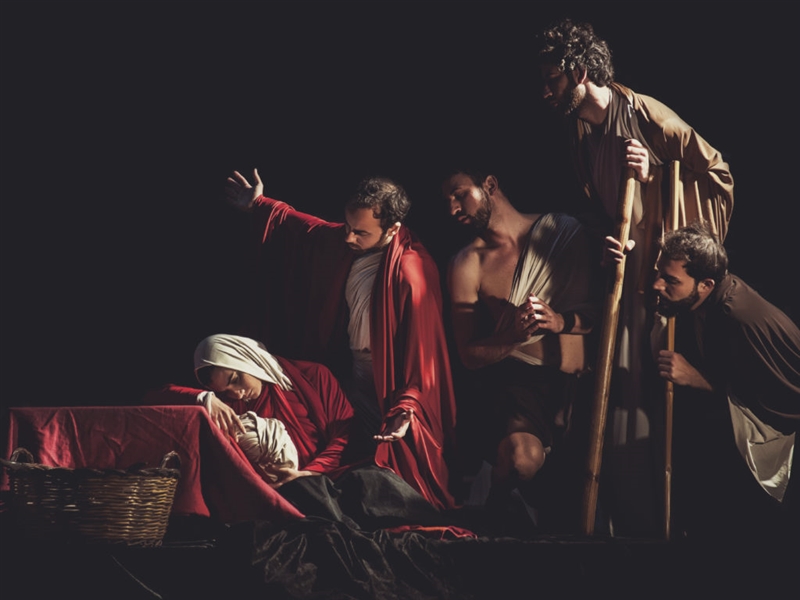 Rappresentazione teatrale tele Caravaggio