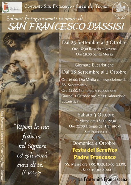 Festeggiamenti San Francesco 2020
